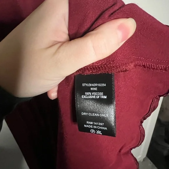 ASTR Wine Satin Corset Midi Dress with Lace Bust - Picture 9 of 15